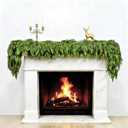 6FT Cedar Garland, Luxury 140 Tips Real Touch Christmas Garland, Artificial Winter Pine Garland for Mantle Table Stairs Wall, Outdoor Christmas Decorations Indoor Greenery Garlands Holiday Decorations