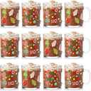 Baderke 12 Pcs Winter Glass Mugs Gifts Set 12 oz Snowflake Coffee Mugs Bulk with Handle Winter Coffee Cups Christmas Glass Cups for Women Men Holiday Milk Hot Cocoa Kitchen Party Decor