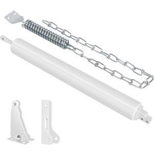 Storm Door Closer, White Heavy Duty Screen Door Closers with Protector Chains Spring, Compatible with Andersen/Emco/Larson/40201 (Closer and Chain, 1 Pack(White))