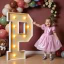 imprsv 3FT Block Marquee Letters Light Up Letters for Birthday Baby Shower Party Backdrop Decor, Large Light Up P for Wedding Decorations Engagement Party Decorations