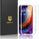 UNBREAKcable 2-Pack Screen Protector for iPhone 15 Pro, Double Shatterproof Tempered Glass [Easy Installation Frame] [9H Hardness] [99.99% HD Clear] [Case Friendly] for iPhone 6.1 inch