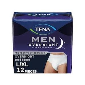 TENA Overnight Extra Coverage Incontinence Underwear for Men, Masculine Style and Discreet Cut Men's Underwear, L/XL