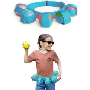 Kids Adjustable Water Balloons Belt for Quick-Fill Reusable Water Balloons, Outdoor Summer Games Anti-Burst Design 6 Colors Ages 4-12(Blue,Small)