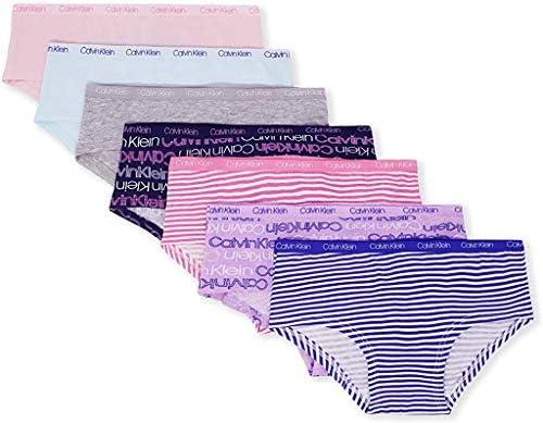 Calvin Klein Girls' Little Modern Cotton Hipster Panties, 7 Pack, S (6/6X)