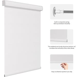 White Roll Down Blackout Vinyl Shades 19 Inch Long