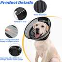 Inflatable Dog Cone for Dogs After Surgery,Soft Adjustable Elizabethan Collar for Large Dogs,2-in-1 Dog Cone with Detachable Shield,Anti-Anxiety Comfortable Pet E-Collar Prevents Licking Wounds(L)
