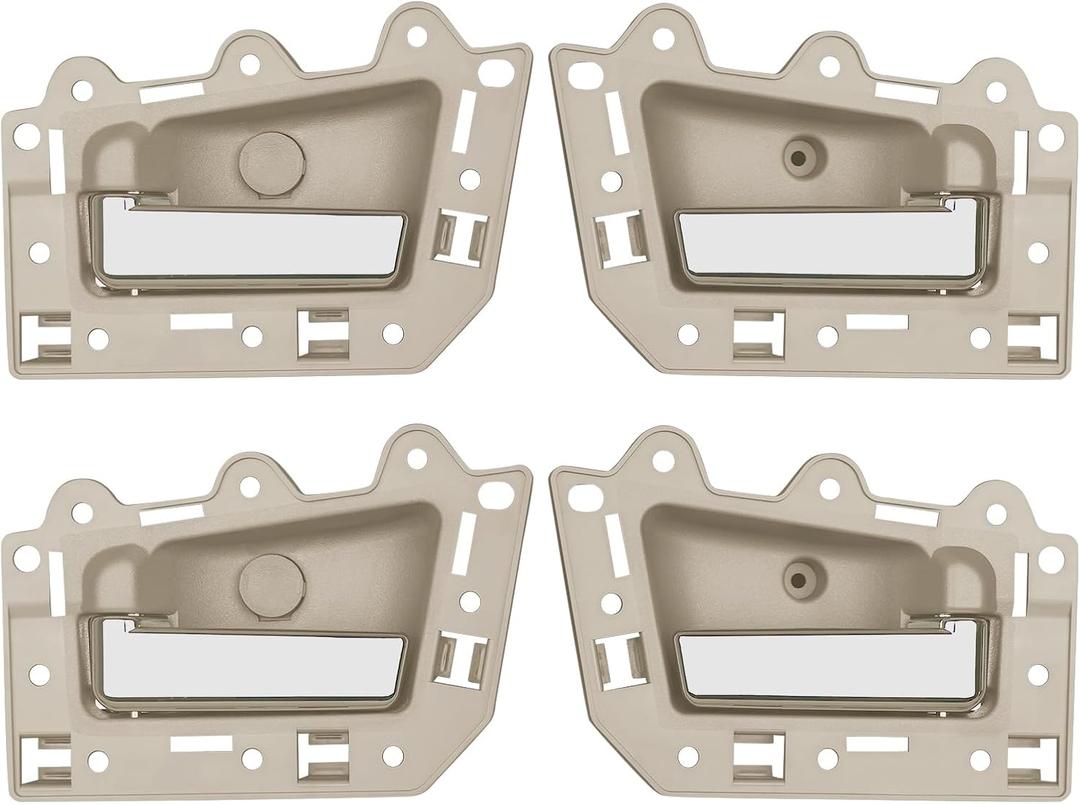 4pcs Interior Door Handle Front/Rear Left and Right Side Beige Chrome Compatible with 2005-2011 Jeep Grand Cherokee Replaces 1EH131D5AA 1EH121D1AA 5HR371D1AJ 5HR381D1AJ