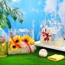 Kosiz 24 Pcs Baseball Clear PVC Gift Goodie Bags with Handles Baseball Theme Party Favor Snack Candy Treat Tote Bag Bulk for Team Gifts Birthday Decorations Supplies, 7.87 x 7.87 x 3.14 Inch
