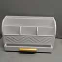 dreampossible white Wood Desk Organizer and Accessories with Drawer, Bill Mail Organizer and File Mail Holder for Office Supplies, Modern Desk Accessories & Workspace Organizers for Desk Organization