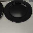 uxcell 10pcs Charger Plates Bulk 13 Inch Plastic Charger Plates Round Plate Charger for Dinner Wedding Party Event Table Setting Decoration Black (Large)