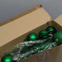 Sratte 94 Pcs Christmas Tree Decorations Set, Christmas Tree Ball Ornaments Glitter Poinsettia Flowers Decorations Glitter Berries Stems for Xmas Holiday Wedding(Green)