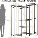 HOMIDEC Wardrobe Closet, 4 Hanging Spaces Portable Clothes Rack,Free Standing Closet Organizer and Storage System with Hanging Rods,Clothing Rack Suitable for Cloakroom,Bedroom,Entrances,etc.Black