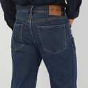 APUOR Men's Classic Relaxed Fit Flex Jeans Straight Loose fit Jeans (Blue)