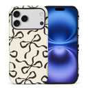 ilikediy for iPhone 17 Pro Max Case, Aesthetic Black Bow Hybrid 2 Layer Hard Shell Silicone Protective Pattern Design Case