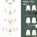 Bathroom Light Fixtures, Brushed Gold Vanity Lights with Flared White Fabric Shade, 3 Light Wall Sconce, Modern Sconces Wall Lighting for Hallway Bedroom, VL837-BG-3