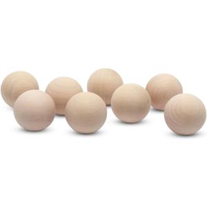 2 inch Wooden Round Ball, Bag of 10 Unfinished Natural Round Hardwood Balls, Smooth Birch Balls, for Crafts and DIY Projects (2 inch Diameter) by Woodpeckers