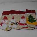 Christmas Stockings 4 Pack, 18'' Large Xmas Stockings with Santa Snowman Gnomes Pattern, Christmas Stockings for Family Stairs Fireplace Tree Hanging Home Decorations Party Season Decor (Santa Claus,snowman,bear,penguin)