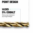 CRALY 3/32 Inch 10-Pc Cobalt Drill Bit Pack, M35 HSS Titanium Coated Jobber Length Twist Drill Bits, 135 Degree Split Point, for Hard Metal, Stainless Steel, Cast Iron, Plastic