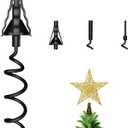 Christmas Tree Topper Holder - Twist On Universal Stabilizer with Adjustable Attachments. Secure Lock for Treetop Ornaments, Fits Most Basic Tree Types & Topper Bases (Black)