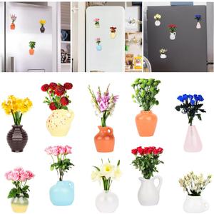 10Pcs Cute Ceramic Vase Fridge Magnets Tiny 3D Plant Vase Funny Mini Vase Fridge Magnets for Fridge, Kitchen, Office Decoration