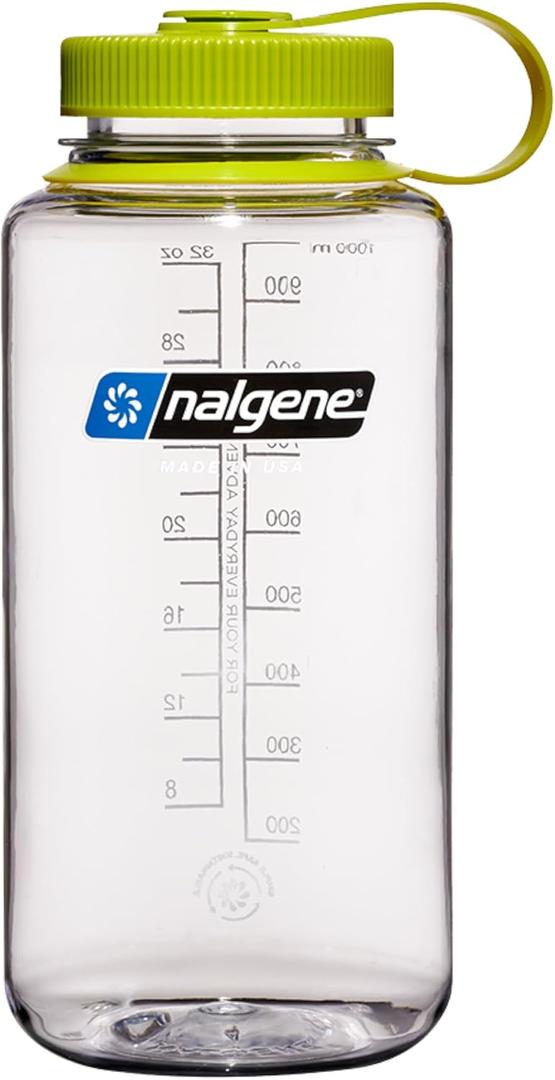 Nalgene 32 oz Wide Mouth Water Bottle | BPA-Free, Durable & Leak Proof, Lightweight Bottle for Hiking & Gym, Work & Travel (Clear)