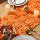 Fall Table Runner, Orange Pumpkins 3D Faux Fur Table Runners, Soft Thanksgiving Halloween Table Decor for Indoor Outdoor, Autumn Home Party Decor, 13*72 Inch