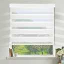 Allesin Zebra Blinds for Windows Blackout Zebra Roller Window Shades,White 72X 36, Dual Layer Light Filtering UV and Privacy Protection for Day and Night for Home, Office (36"W x 72"H)