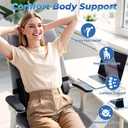 Lumbar Support Pillow for Office Chair Back Support - Memory Foam Lumbar Pillow for Car or Gaming Chair, Ergonomic Back Cushion with Adjustable Strap for Long-Hour Sitting (Black)