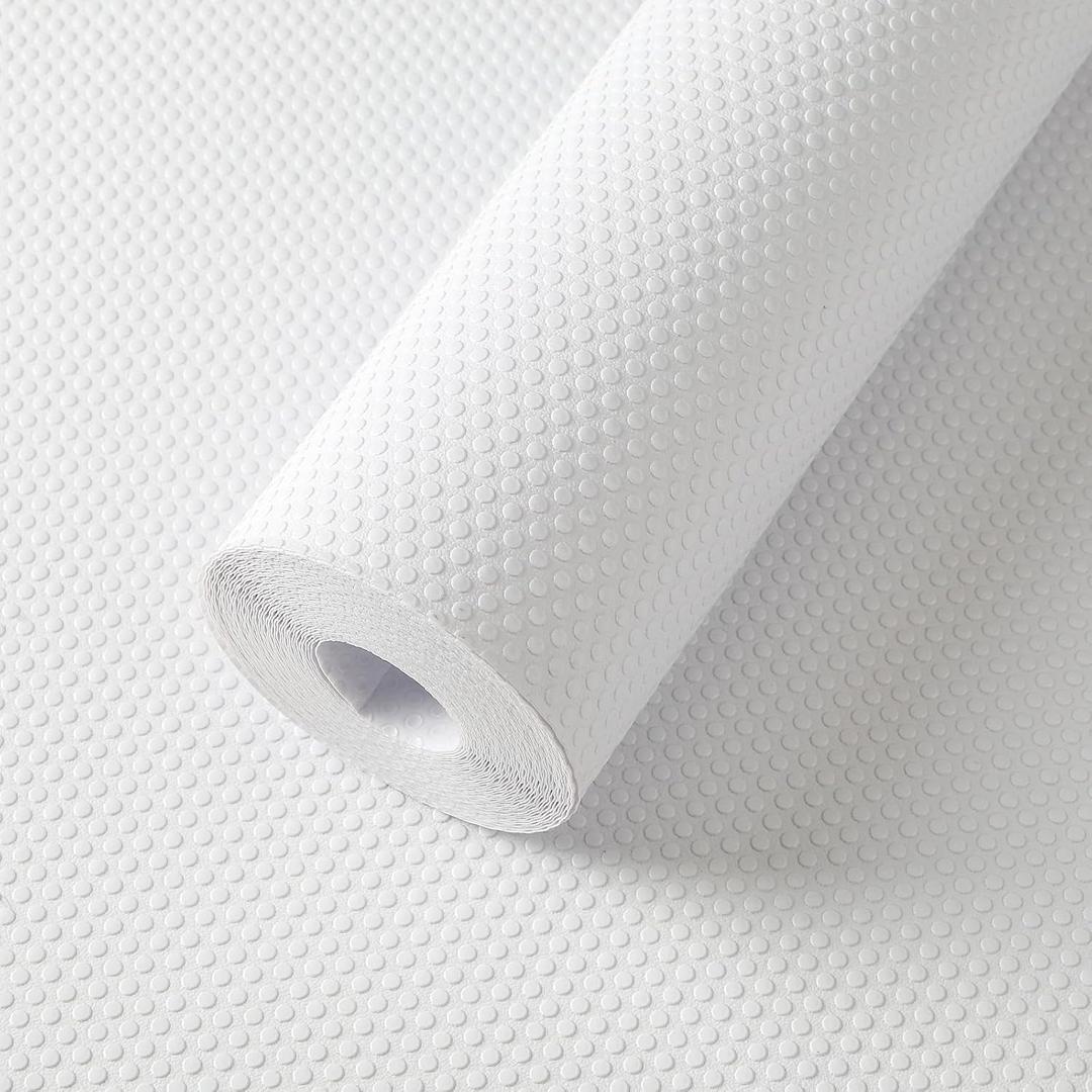 FLPMIX Shelf Liner for Kitchen Cabinets 11 inch Wide - Easy to Cut Drawer Mat, (11" x 240 Inch White), Waterproof Pantry Cabinet Liner