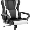 FDW Gaming Chair PU Leather Computer Chair Executive Headrest Lumbar Support Ergonomic Racing Desk Chair with Armrests 360° Swivel & Caster Five Star Metal Base for Office or Gaming
