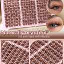 Brown Wispy Eye Lash Clusters Kit Natural Cluster Eyelash Extensions Kit False Eyelash Clusters Fluffy DIY Individual Lash Extensions Kit C Curl