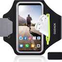 GUZACK Running Armband for iPhone 16 Pro 15 14 13 12 11 Pro Max/Plus/XR/XS, Galaxy S25/S24/S23/S22, with Card Slot & Key Pockets, Sports Arm Bands Cell Phone Holder Fit Up to 6.9 Inches Phone