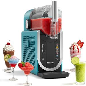 Slushie Machine for Home, No Ice Needed Margarita Machine & Slushy Machine, 5 Preset, Rapid Freezing, Self-Cleaning, 66oz Slushie Maker for Frappes, Spiked Slush, Ice Cream, Dark Green