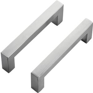 Ravinte 30 Pack Brushed Nickel Kitchen Cabinet Handles 3-3/4 Inch Cabinet Pulls Square Kitchen Hardware for Cabinet Drawer Pulls Drawer Handles Come with Screwdriver