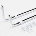 Yafa Home Fashion Durable Double Standard White Adjustable Curtain Rod Hardware Included (White, 66"-128")