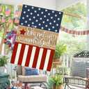 Baccessor Patriotic 4th of July House Flag 28 x 40 Inch Double Sided Burlap One Nation Under God Memorial Day Independence Day Large Yard Flag Holiday Farmhouse Seasonal Outdoor Outside Decoration