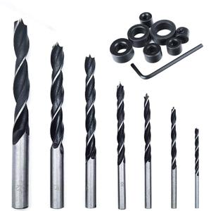 16Pcs Brad Point Wood Drill Bit 3/4/5/6/8/10/12mm Wood Working Drill with 3-12MM Center Point and Stopper Perfect for Woodworking Carpentry Drilling