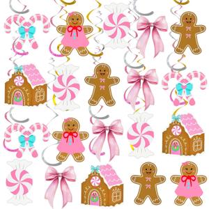 Christmas Hanging Swirls Decorations, Xmas Holiday Hanging Swirls Ceiling Decorations for Christmas Party Decorations Outdoor Indoor Birthday Party Decor