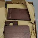 TESLYAR Wood Phone Docking Station for Men - Desktop or Nightstand Organizer - Birthday Gifts for Men, Dad - Anniversary Idea from Wife - Key Holder, Stand Wallet, Watch & Essentials (Bourbon Brown)