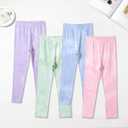 4 Pack Girls Printed Leggings Soft Yoga Pants Kids Tie-Dye Leggings (7-8 Years, Multicolor 9)
