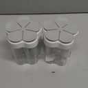 2 PCS Travel Spice Jars, 5-in-1 Seasoning Containers, Clear Plastic Condiment Bottle for Camping, Hiking, BBQ, Picnic