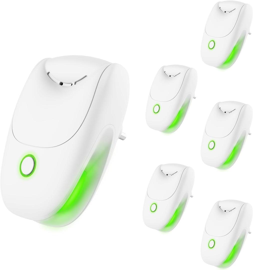 Plug in Air Ionizer, 6 Pack Ion Pure 2-Speed Quiet Mini Negative Ionic Air Purifier, Portable Odor Eliminator for Home, Bedroom, Office & Kitchen, Targets Smoke, Dust Mites & Pet Smell (6pcs)