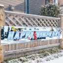 Skiing Happy Birthday Banner Skiing Party Yard Sign Decorations Skiing Yard Banner for Winter Sports Themed Birthday Party Supplies Snow Skier Themed Party Backdrop Photo Booth