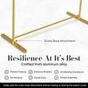 SorelleShoppe Party Arch Backdrop Stand and Cover Set - 7.2ft Gold Balloon Arch Stand and 6ft Photo Background Stand with Solid Base Thick Poles - Multiuse Wedding Arch Frame for Birthday Baby Shower