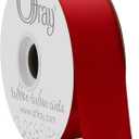 Offray Double Face Satin Craft Ribbon, 1-1/2-Inch Wide by 50-Yard Spool, Red