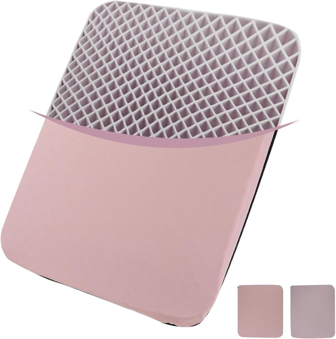 Breathable Seat Office Chair Cushion for Long Sitting with 2 Non-Slip Covers - Pink Cushion and Light Pink Cover
