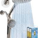 MakeFit Dual Filtered Rain Shower Head Combo, High Pressure Handheld Shower Head with Adjustable Bar - Rainfall Shower Head And Showerhead with Filter for Hard Water - Removes Chlorine(Brushed Nickel), Size: 8 Inch Filtered