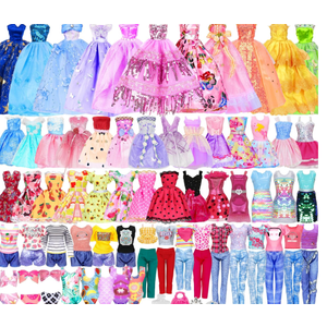 Doll Clothes and Accessories for 11.5 Inch Doll Dress Up Set with 1 Wedding Gown Dress 2 Fashion Dresses 4 Mini Dresses 2 Tops and Pants Outfits Swimsuits 10 Shoes 10 Bags Toys Gift for Girls