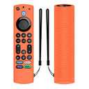 Silicone Remote Cover, Remote Control Silicone Cover for Fire TV Stick Anti Slip Silicone Protective Case with Lanyard 3rd Gen(Orange)