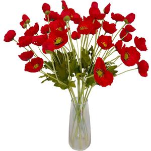 ATFL Red Poppy Flowers Artificia Fake Faux Silk Poppies Bulk with Stems
red poppies, 12-pack 23.5", realistic artificial silk poppy flowers, silk stems perfect for memorial day home wedding decor